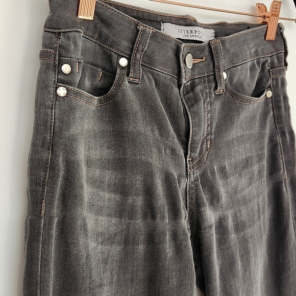 LIVERPOOL Los Angeles Women's Straight Gray Jeans Size 0 - Picture 2 of 10